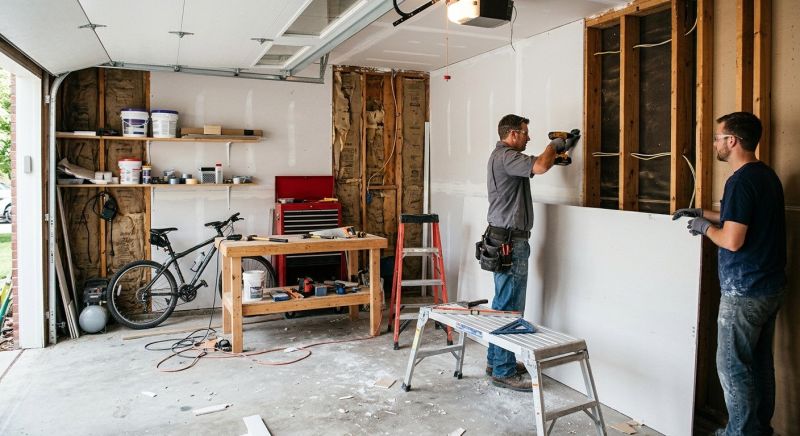 Garage Drywall Replacement in Denver County, CO