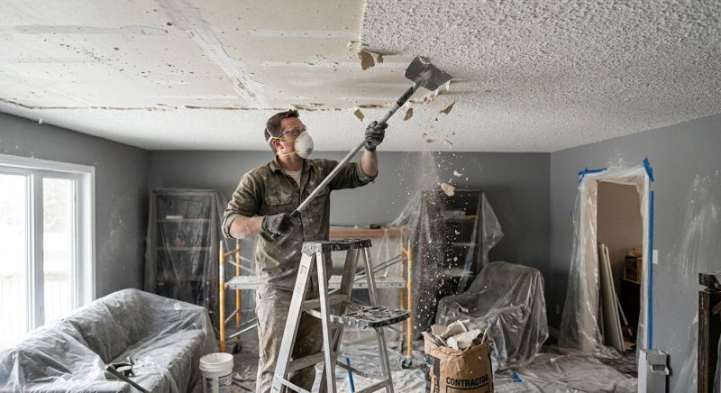 Knockdown Ceiling Removal in Kansas City, KS